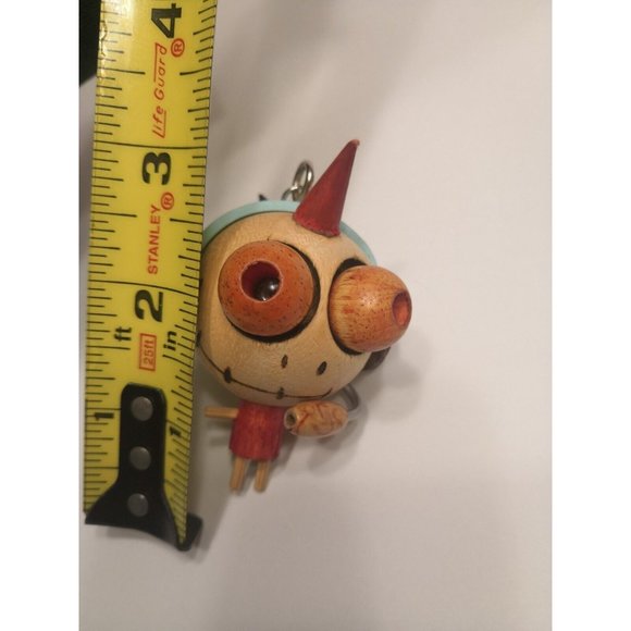 Eclectic Wooden Hanging Figure With Chain. - Picture 9 of 10